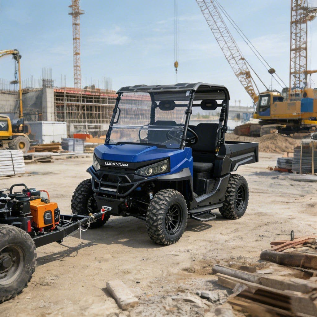 ໄຟຟ້າ UTV 4WD ສໍາລັບການລ່າສັດ 73.6V 150Ah EPS Power Steering