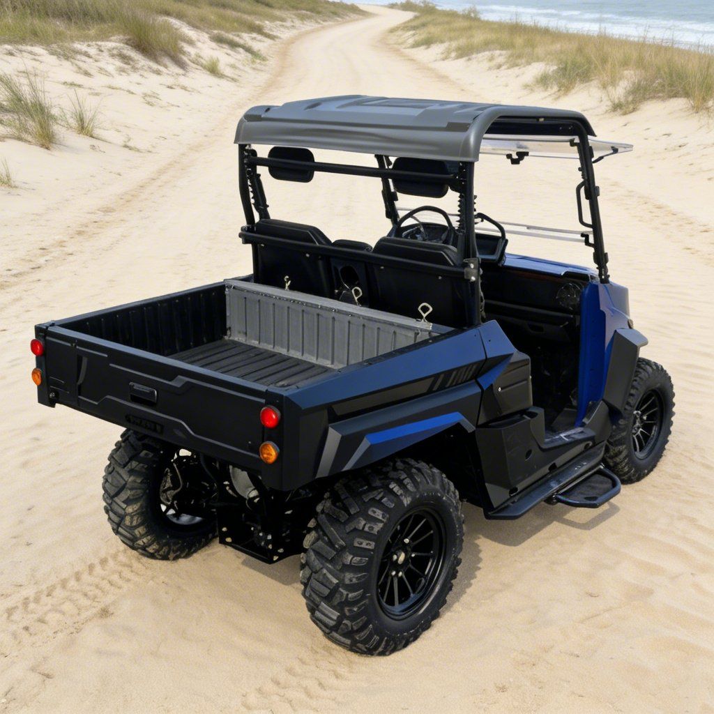 UTV 4WD ໄຟຟ້າສໍາລັບ Jobsite ຢາງ 14 ນິ້ວ 73.6V 20KW ພະລັງງານສູງສຸດ