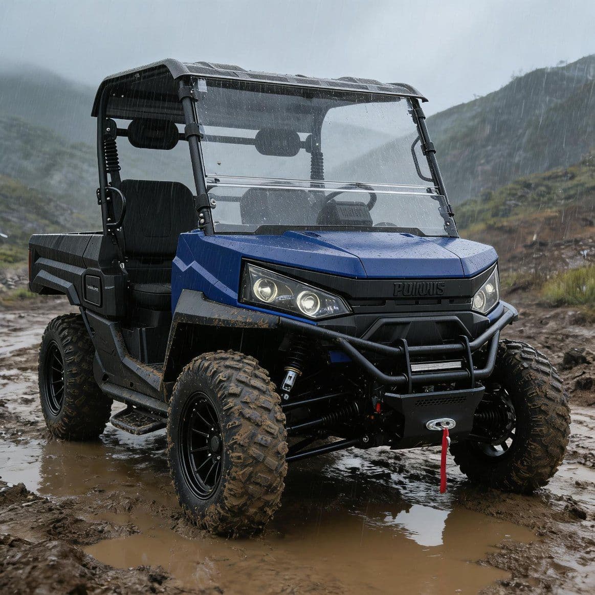 PKE Keyless Start-up System 10KW AC Motor Electric UTV 400A Controller 80-100km Range 4WD
